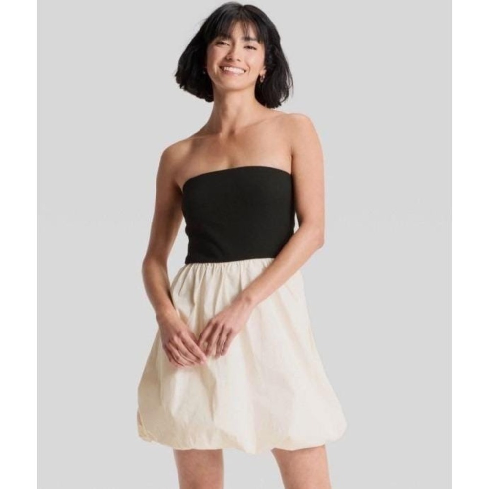 A New Day Women's Tube Bubble Mini Strapless A-Line Dress XL - Picture 2 of 4